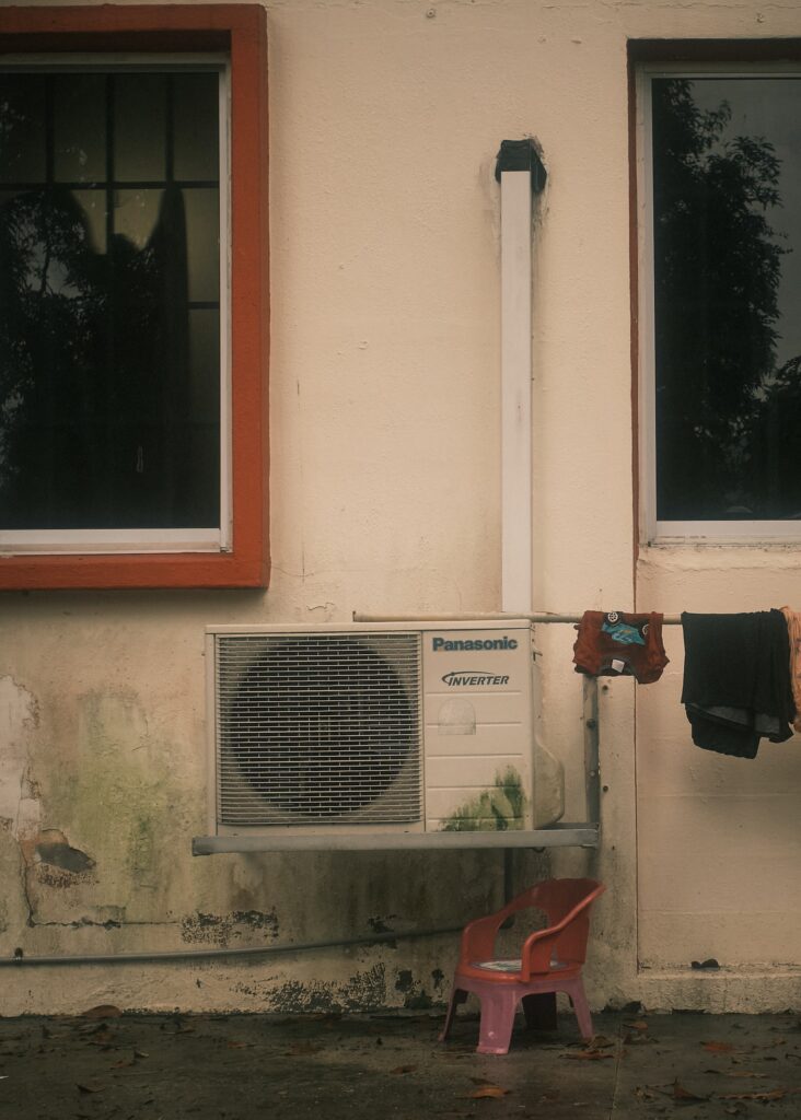 air conditioner by the apartment building